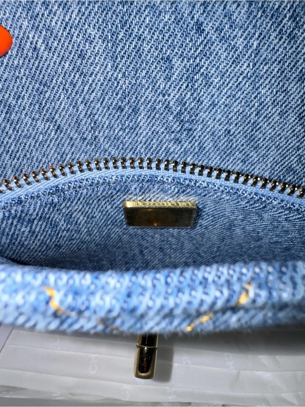 CHANEL 26B BLUE DENIM MINI FLAP BAG
